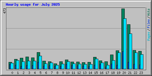 Hourly usage for July 2025